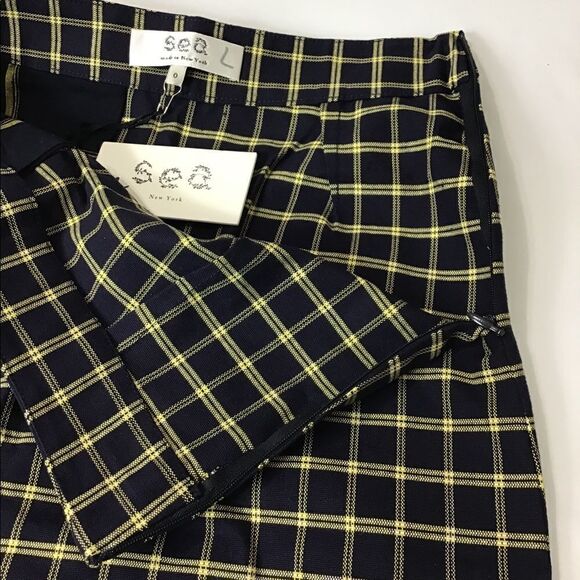 SEA Pleated Skirt Midi Mini Asymmetric Phantom Skirt New Plaid Size 0 - Picture 7 of 12